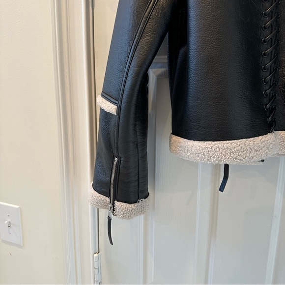 Jonathan Simhkai Corrine Vegan Sherpa Moto Jacket - Picture 13 of 16